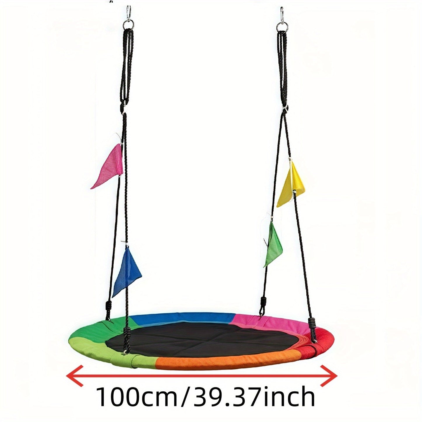 40 Inch Outdoor Saucer Swing – 900 LB Capacity Disc Swing with 900D Waterproof Oxford Fabric & Hanging Strap, Kids & Adults Backyard Tree Swing, Patio Leisure Swing (Multicolor)