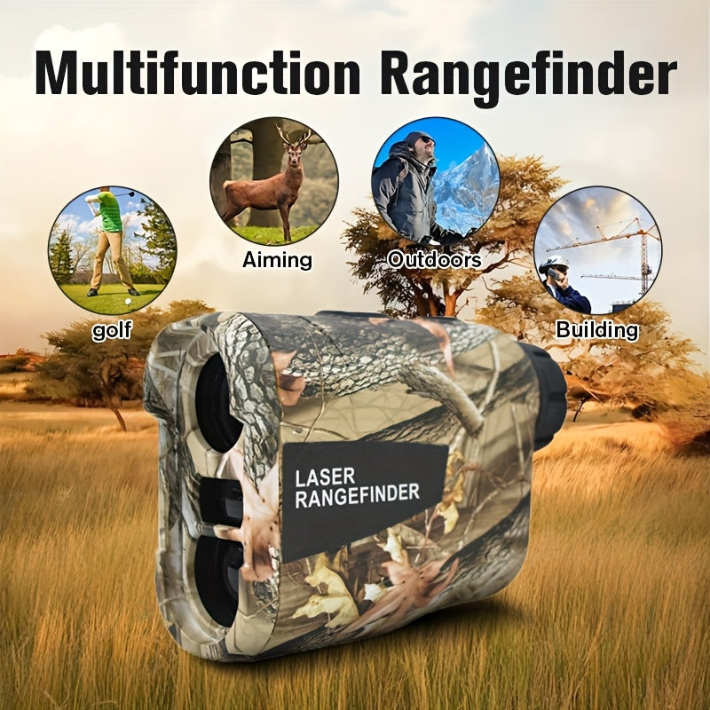 Laser Rangefinder 1200 Yards – 6X Magnification, Rechargeable, Slope Compensation, Flagpole Lock, Speed & Altitude Measurement, Golf & Hunting Camo Design