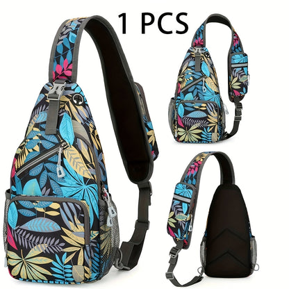 Large Capacity Crossbody Shoulder Bag for Men & Women – Multi-Purpose Embroidered Sports Style Travel Bag with Secure Zipper, Hands-Free Daily Commute & Outdoor Use, Multiple Colors