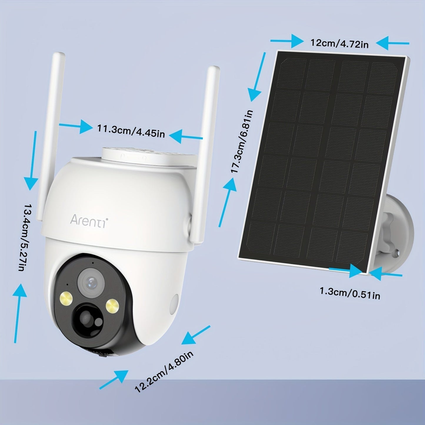 Laxihub GO2T Solar Outdoor Security Camera – 1296P FHD 3MP PTZ, AI Human Detection, 5200mAh Wire-Free Battery, Color Night Vision, 2-Way Audio, 2.4G WiFi, Cloud & SD Storage