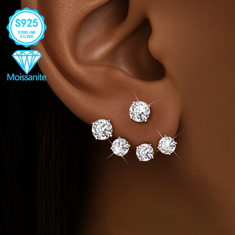 925 Sterling Silver Colorful Moissanite Torus Hoop Earrings for Women – Unique Boho Dazzling Design, Hypoallergenic Cute Delicate Jewelry for Party Daily Wear Christmas Festival Gift