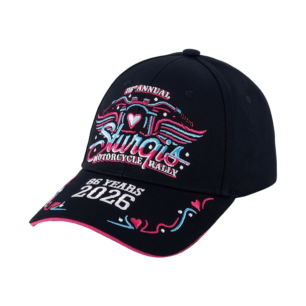 Sturgis 2026 Embroidered Baseball Cap – 86th Motorcycle Rally Souvenir Hat with 3D Embroidery, Adjustable Fit, Perfect Biker Gift for Men & Women