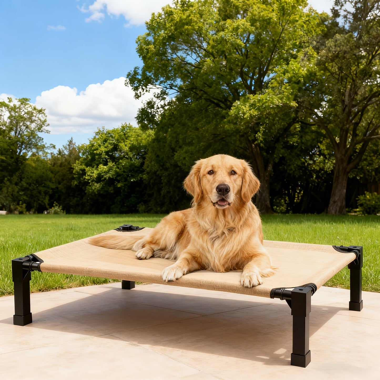 Cooling Elevated Dog Bed Raised Cot with Breathable Mesh & Metal Frame – Washable Portable No-Slip Dog Cot for Indoor & Outdoor Use, Available in 4 Sizes & 7 Colors for All Breeds