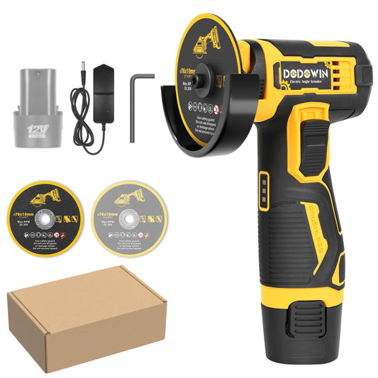 Mini Cordless Angle Grinder 19500 RPM Lithium Battery – Electric Grinding & Polishing Tool for Metal, Wood, Stone & Concrete, Precision Cutting Machine with 1 or 2 Batteries Included, Gift for Men