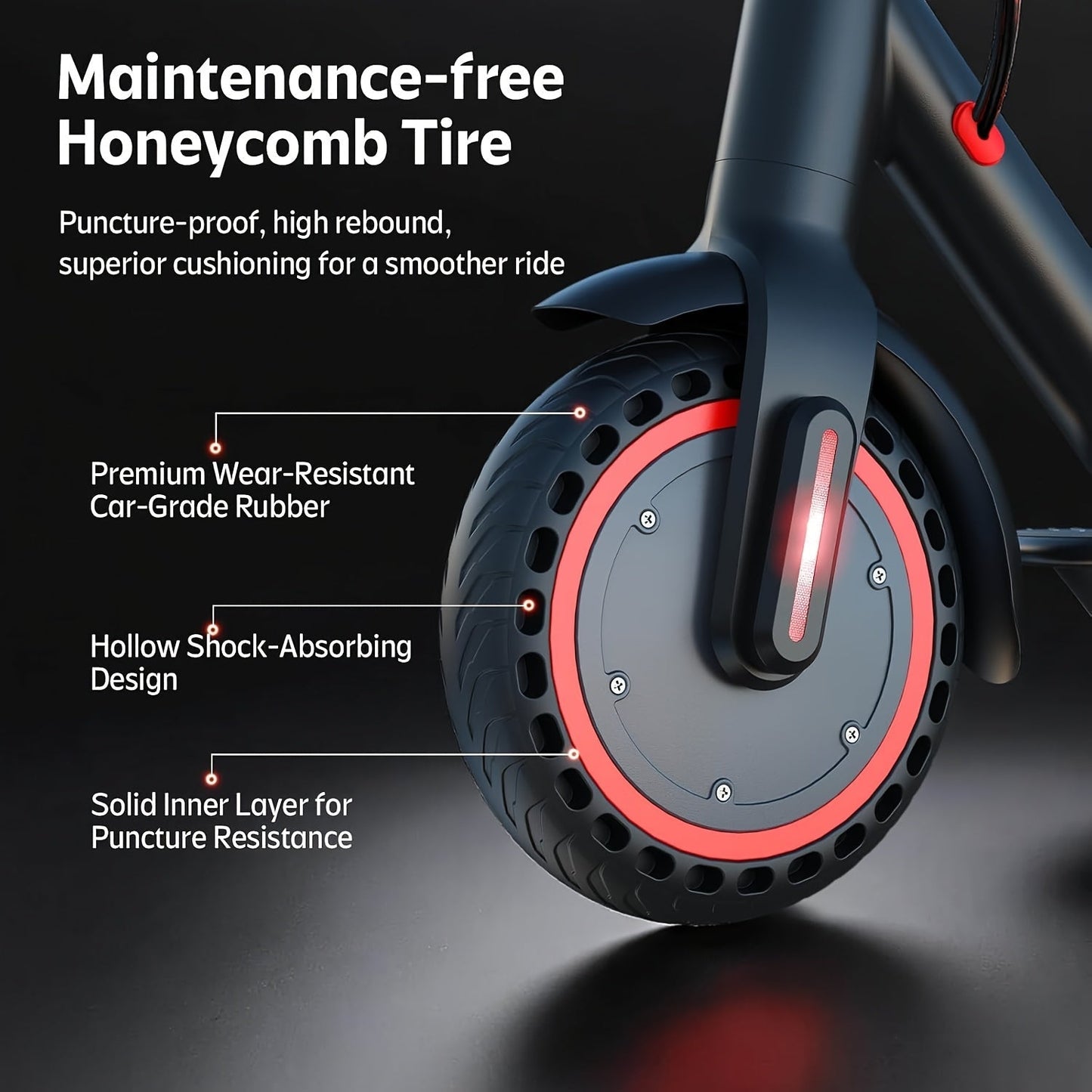 Electric Scooter for Adults 350W/500W Motor Foldable E-Scooter 19MPH Long Range 19 Miles Anti-Skid Solid Tires LCD Display Dual Brake Commuting Scooter with LED Lights Adjustable Speed
