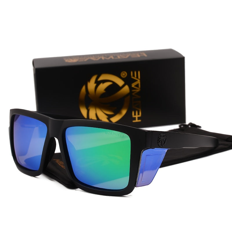 Men's Polarized Square Frame Sunglasses UV400 Photochromic Mirror Lens Full Rim PC Frame Includes Case 10 Colors Outdoor Driving Sport