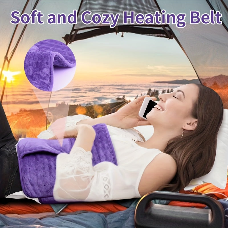 Electric Heating Belt for Back Pain Relief 12x24 Inch – 6 Heat Levels 104-149°F, 6-Hour Auto Shutoff, 4 Timers, Adjustable 24-45 Inch Waist, Washable Heated Waist Pad for Men and Women