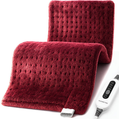 Heating Pad for Back Neck Shoulders & Cramps – Ultra Soft Flannel with 6 Heat Settings, Dry & Moist Heat, Auto Shut-Off, Machine Washable, 3 Sizes (12x15 / 12x24 / 17x33 in), Perfect Gift for Mom