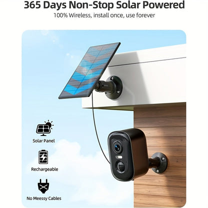 Solar Security Camera Outdoor Wireless WiFi – 1080P HD Night Vision, Dual Band 5G & 2.4GHz, IP66 Weatherproof, Motion Detection, App Remote Monitor, Indoor Outdoor Home Surveillance for Pets