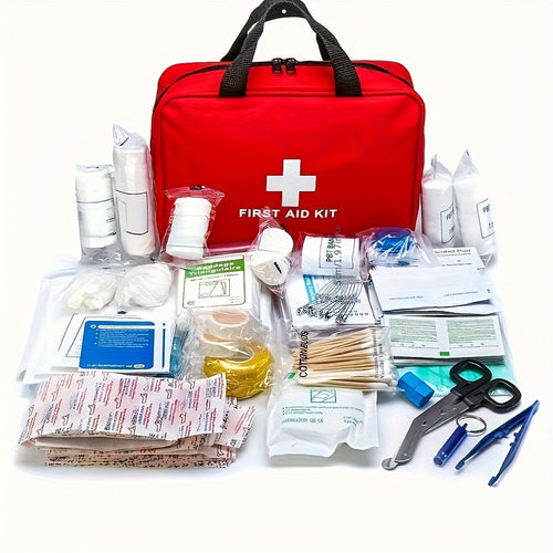 22-Piece Portable First Aid Kit for Car Travel Camping Hiking, Compact Emergency Medical Rescue Kit for Home Office Outdoor Adventures, Lightweight Zip Bag
