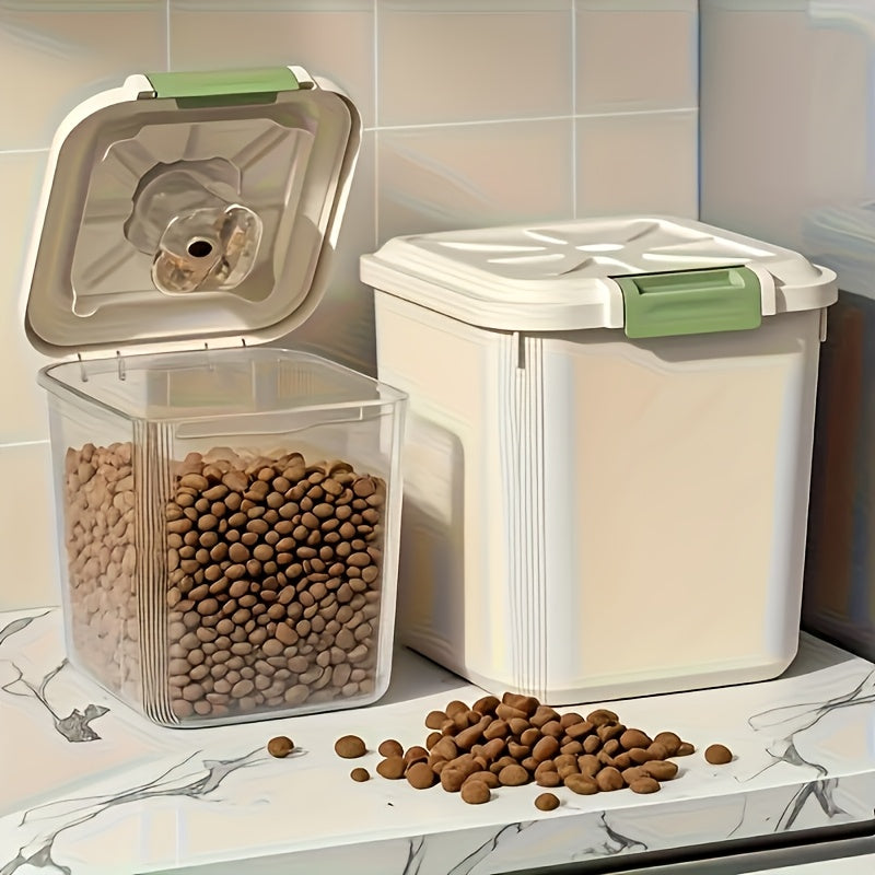 Airtight Pet Food Storage Container with Wheels Locking Lid Built-in Scoop Moisture-Proof Dog Cat Food Bin Kitchen Pantry 11 22 38 55 lbs Dry Food Storage