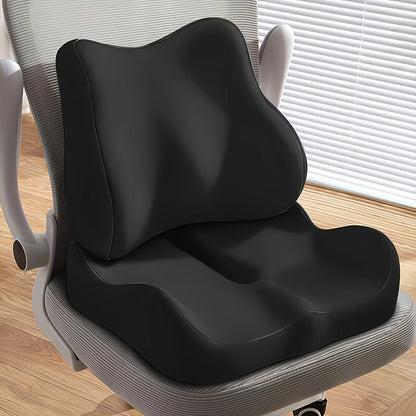 Ergonomic Memory Foam Seat Cushion for Office Chair, Wheelchair & Car Seat – Contoured Tailbone Relief, Soft Knit Cover, Non-Slip Base, Multiple Colors Available