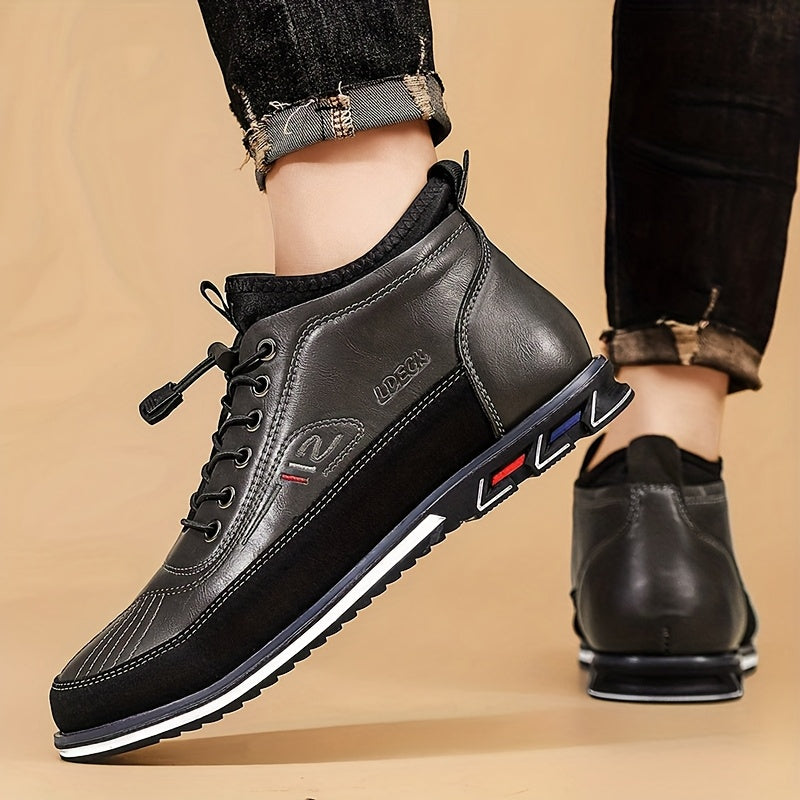 Men's High Top Business Casual Dress Shoes – Lace-Up Formal Oxford Sneakers for Office & Suit, 13 Colors, US Sizes 6.5–13.5