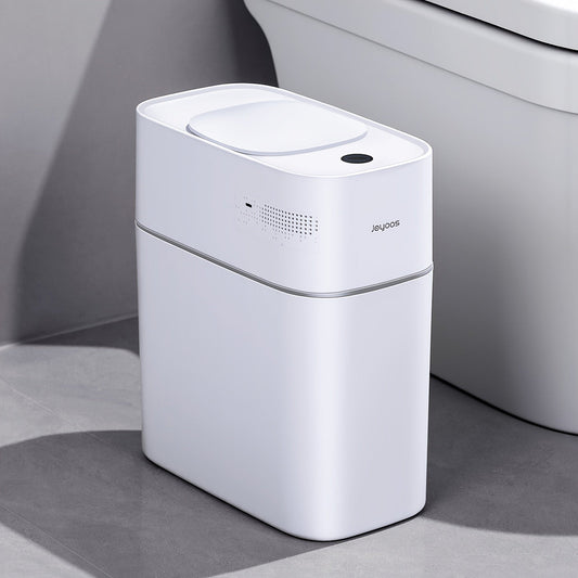 Automatic Smart Trash Can 3.8 Gallon / 14L – Touchless Motion Sensor, Wind Adsorption Auto-Expand Bags, Slim Odor-Seal Design for Bathroom, Kitchen, Office & Bedroom – 1 or 2 Pack