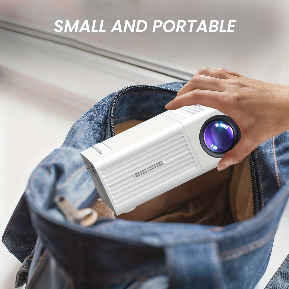 Mini Portable Projector 1080P Native Resolution Supports 4K – Home Theater Movie Projector with USB Connection & Remote Control, Compact Video Projector for Office Outdoor Camping Backyard Movies