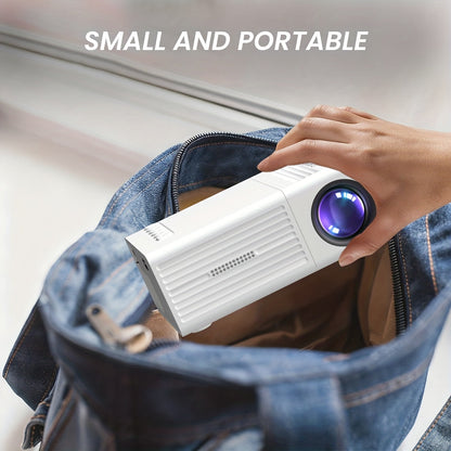 Mini Portable Projector 1080P Native Resolution Supports 4K – Home Theater Movie Projector with USB Connection & Remote Control, Compact Video Projector for Office Outdoor Camping Backyard Movies