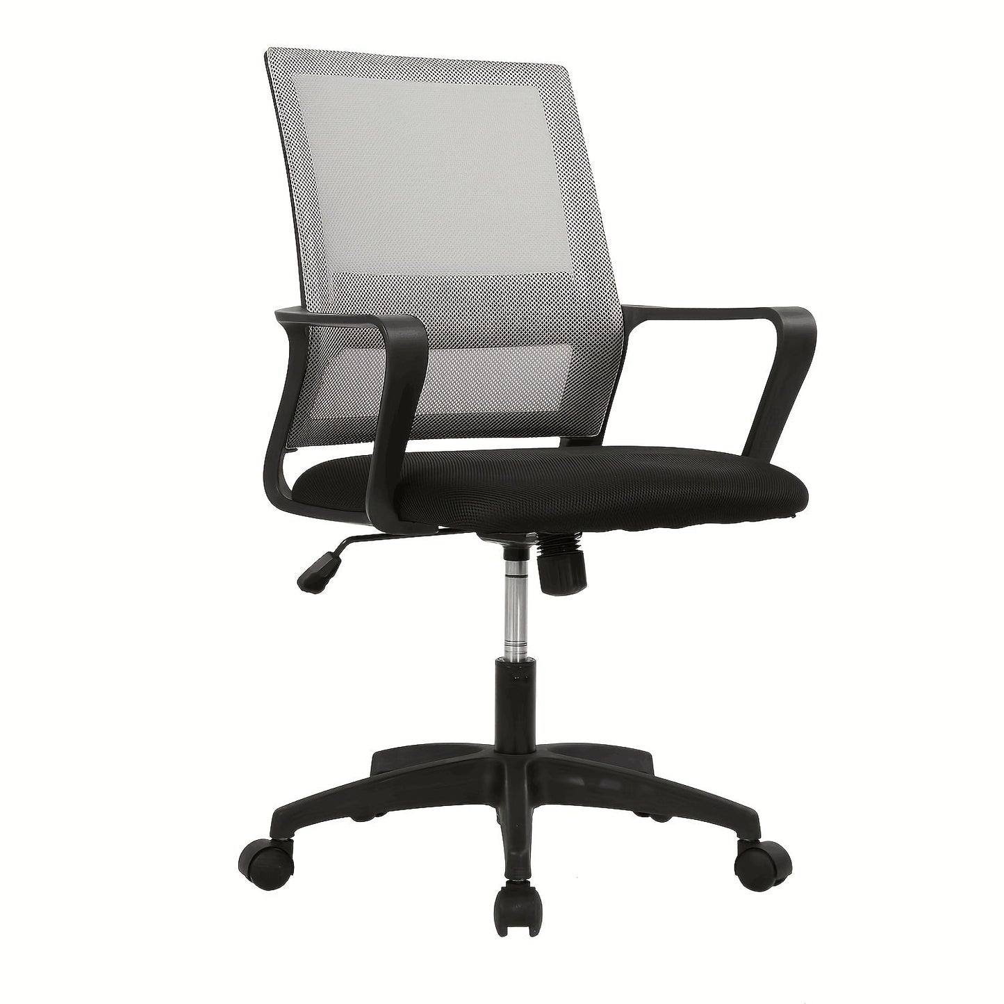 Mid-Back Mesh Ergonomic Office Chair 360° Swivel 5-Wheel Base Lumbar Support Computer Desk Chair for Home Office - 250 LBS Capacity in Black Grey Blue White Pink
