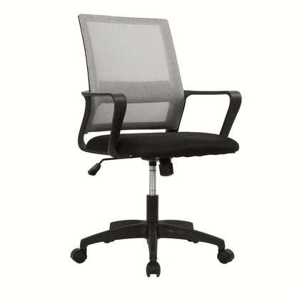 Mid-Back Mesh Ergonomic Office Chair 360° Swivel 5-Wheel Base Lumbar Support Computer Desk Chair for Home Office - 250 LBS Capacity in Black Grey Blue White Pink