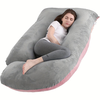 J-Shaped Maternity Pillow Full Body Pregnancy Pillow with Pillowcase – Back, Leg & Tummy Support for Comfortable Sleep, 41" & 60" Sizes, Multiple Colors & Fabrics, Great Baby Shower Gift