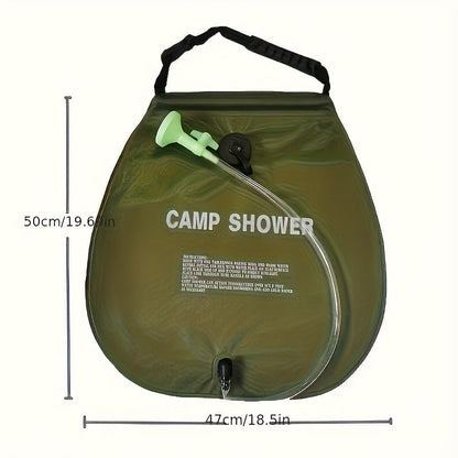 Portable Camping Shower Bag 5.28 Gallon | Solar Heated Outdoor Shower with Adjustable Hose | Lightweight Durable PVC | Perfect for Camping Beach RV Backyard | 20L
