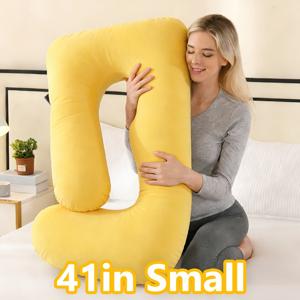 J-Shaped Maternity Pillow Full Body Pregnancy Pillow with Pillowcase – Back, Leg & Tummy Support for Comfortable Sleep, 41" & 60" Sizes, Multiple Colors & Fabrics, Great Baby Shower Gift