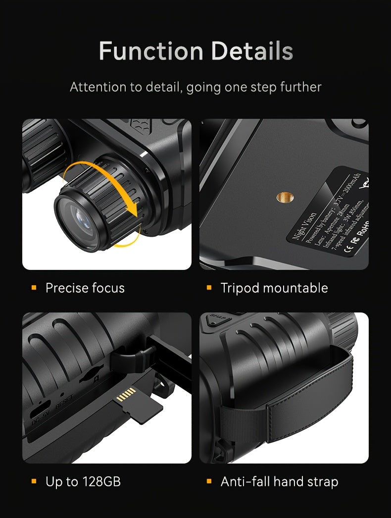 4K Night Vision Binoculars for Adults – 10x Digital Zoom, 2.8" HD Screen, 7-Level IR Illuminator, 12MP Photo & Video, Rechargeable – Perfect for Hunting, Boating & Outdoor Exploration, Gift for Men