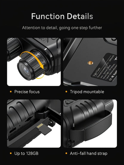 4K Night Vision Binoculars for Adults – 10x Digital Zoom, 2.8" HD Screen, 7-Level IR Illuminator, 12MP Photo & Video, Rechargeable – Perfect for Hunting, Boating & Outdoor Exploration, Gift for Men