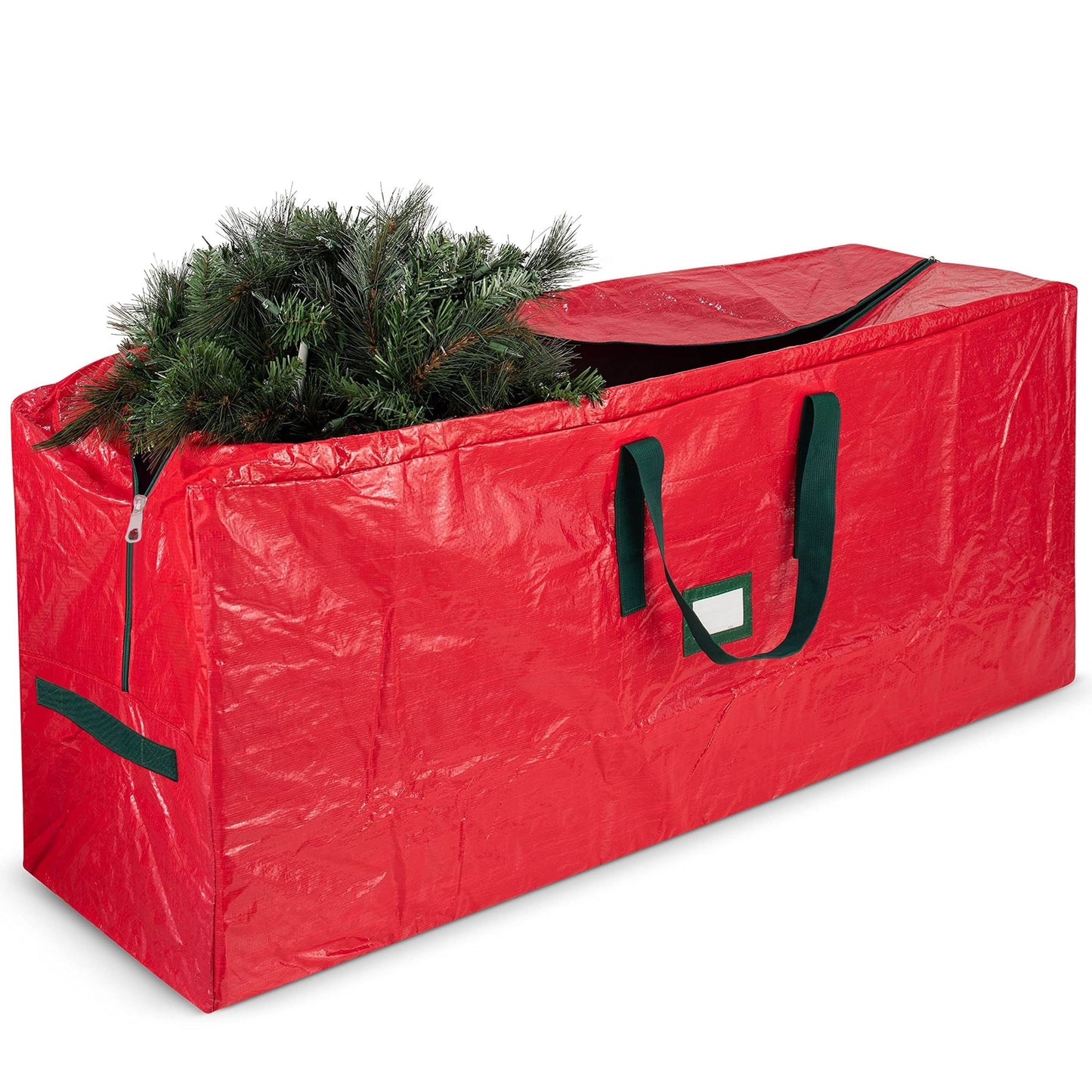 Christmas Tree Storage Bag for 7.5ft Trees – Heavy Duty Extra Large Xmas Holiday Tree Bag with Dual Zippers, Reinforced Handles & Wide Opening for Easy Storage, Red