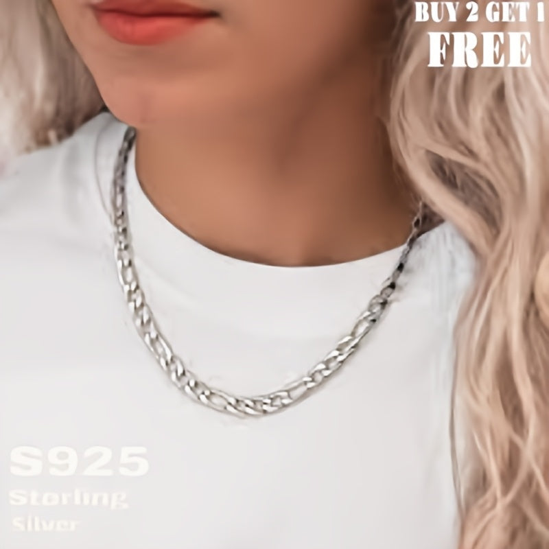 925 Sterling Silver Figaro Chain Necklace – 6mm Wide, 18 to 24 Inch, Unisex Men & Women, Includes Gift Box – Classic Silver Chain for Everyday Wear & Gifting