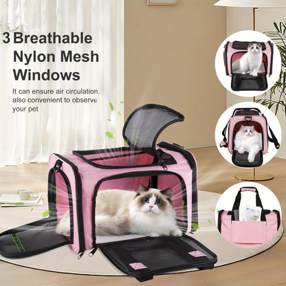 Airline Approved Pet Carrier Soft Sided – TSA Approved Collapsible Travel Bag for Small Dogs, Cats & Kittens Under 15 lbs, Fits Under Airplane Seat