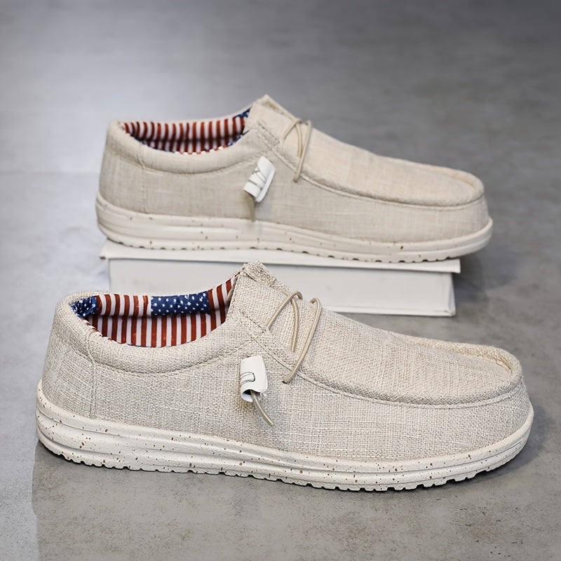Men's Plus Size Breathable Vintage Canvas Loafers Low-Top Casual Sneakers Round Toe Slip-On Shoes for Outdoor Sports Daily Wear All Seasons Beige Black Blue Brown US 7-13