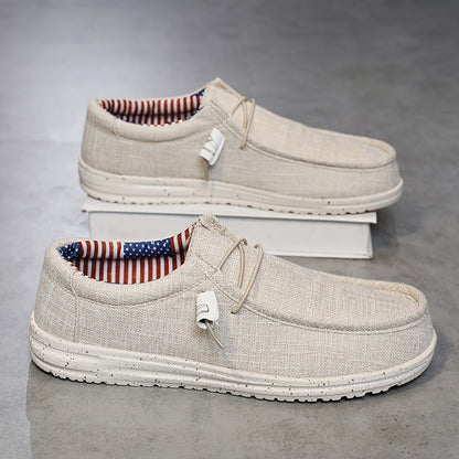 Men's Plus Size Breathable Vintage Canvas Loafers Low-Top Casual Sneakers Round Toe Slip-On Shoes for Outdoor Sports Daily Wear All Seasons Beige Black Blue Brown US 7-13