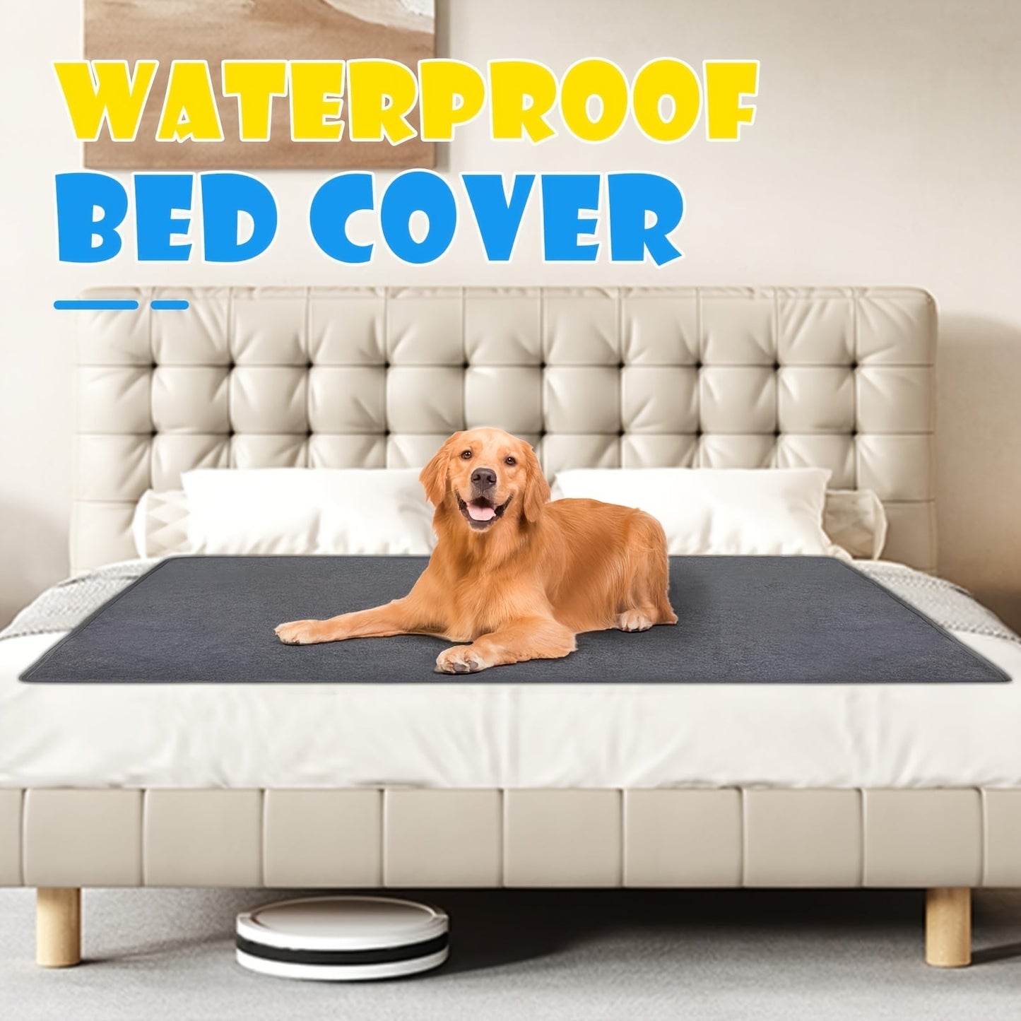 Washable Dog Pee Pads Pack of 2 – Reusable 4-Layer Fast Absorbent Non-Slip Puppy Training Pads, Whelping Pads for Housebreaking, Crate, Playpen & Travel, Multiple Sizes, All Dog Breeds
