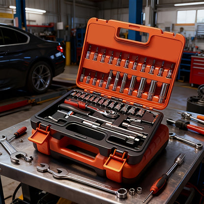 52-Piece Professional Tool Set for Home & Car Repair – Portable Toolbox Kit for DIY Enthusiasts, Mechanics & Professionals, Perfect Gift Idea