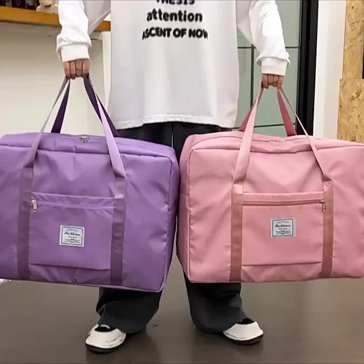 Extra Large 17.7 Gallon Travel Tote Bag – Portable Sports Gym Bag, Overnight & Weekend Bag for Women & Men – Purple, Pink Oversized & Black Oversized