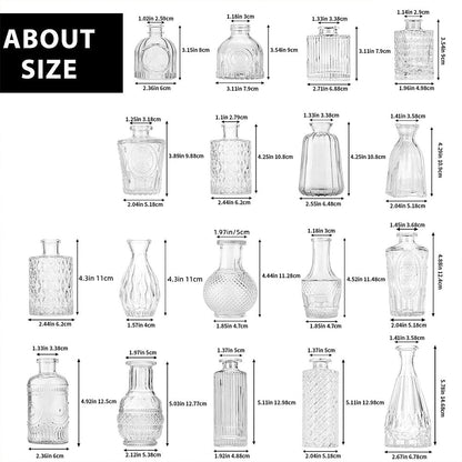 Glass Bud Vase Set of 18, Small Clear Glass Vases for Flowers, Mini Flower Vases in Bulk for Wedding Centerpieces, Rustic Home Table Decor, Dried Flowers, Floating Candles – Mother’s Day & Holiday Gift