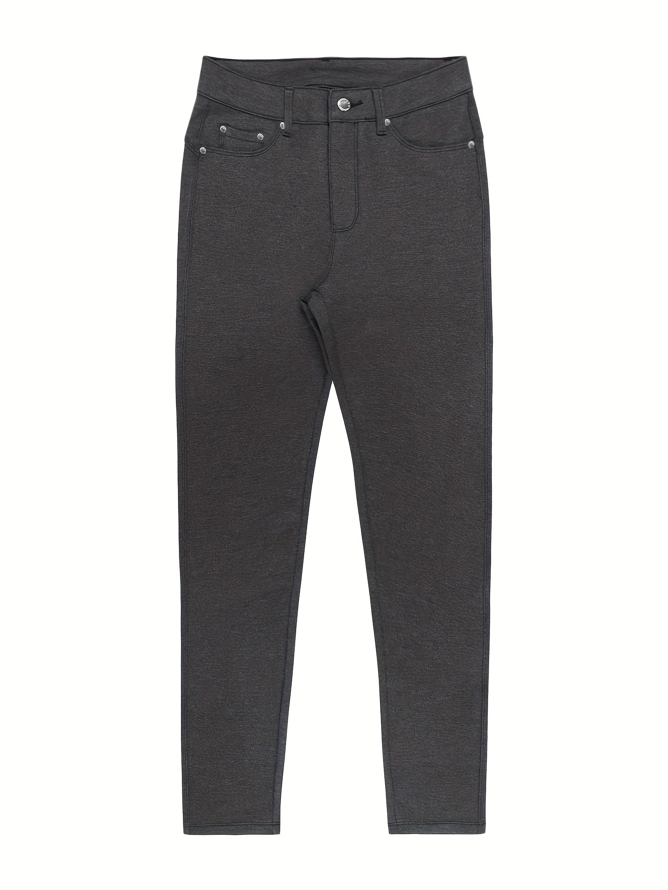 Women's High Waist Stretch Skinny Jeans Metal Button Street Style Slim Fit Denim Pants 10 Colors S-XXL Everyday Wear