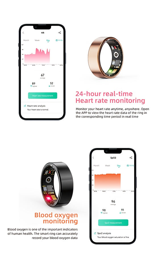 Smart Ring for Women & Men – IP68 Waterproof Fitness Tracker with Sleep Tracking, Step Counter, Exercise Monitoring & Camera Control, Lightweight Health Ring Compatible with iPhone & Android