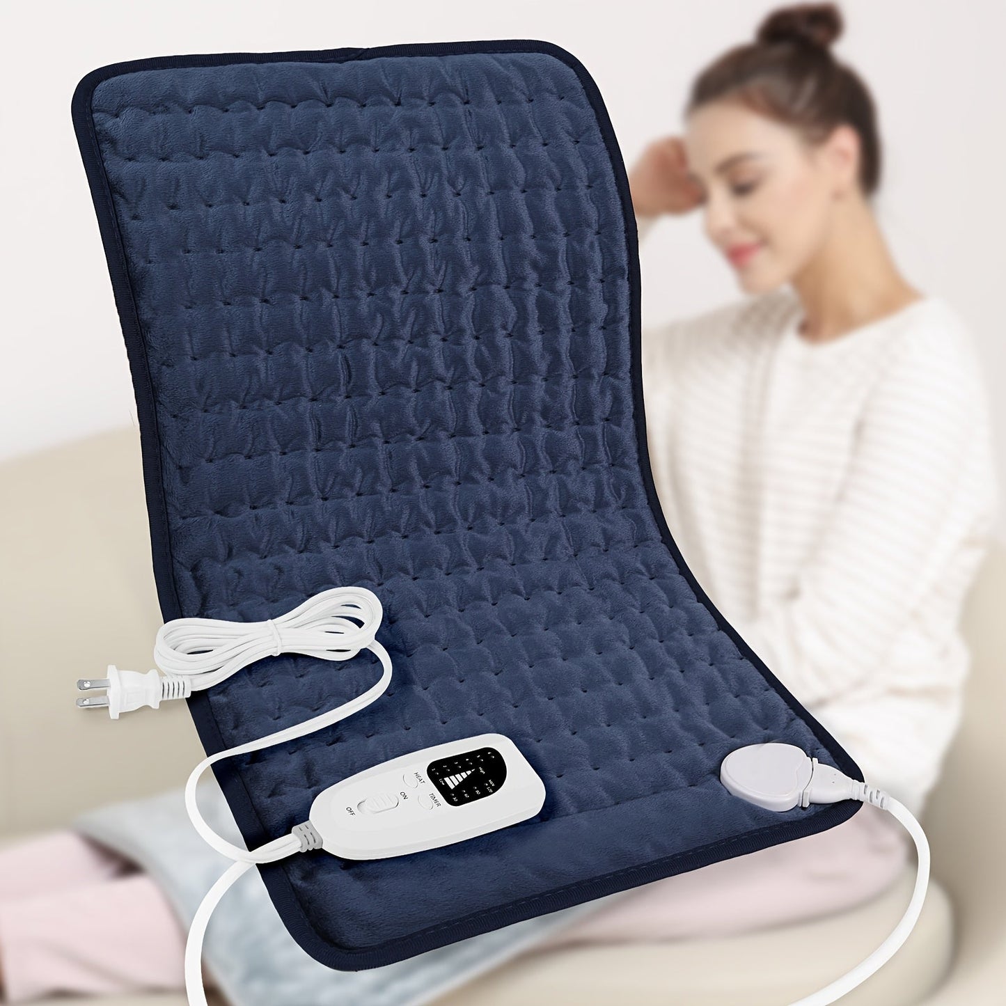 Extra Large Heating Pad 24"x12" for Back Neck Shoulders – 6 Heat Settings Auto Shut-Off Wet Dry Washable Flannel Electric Heating Pad Gift