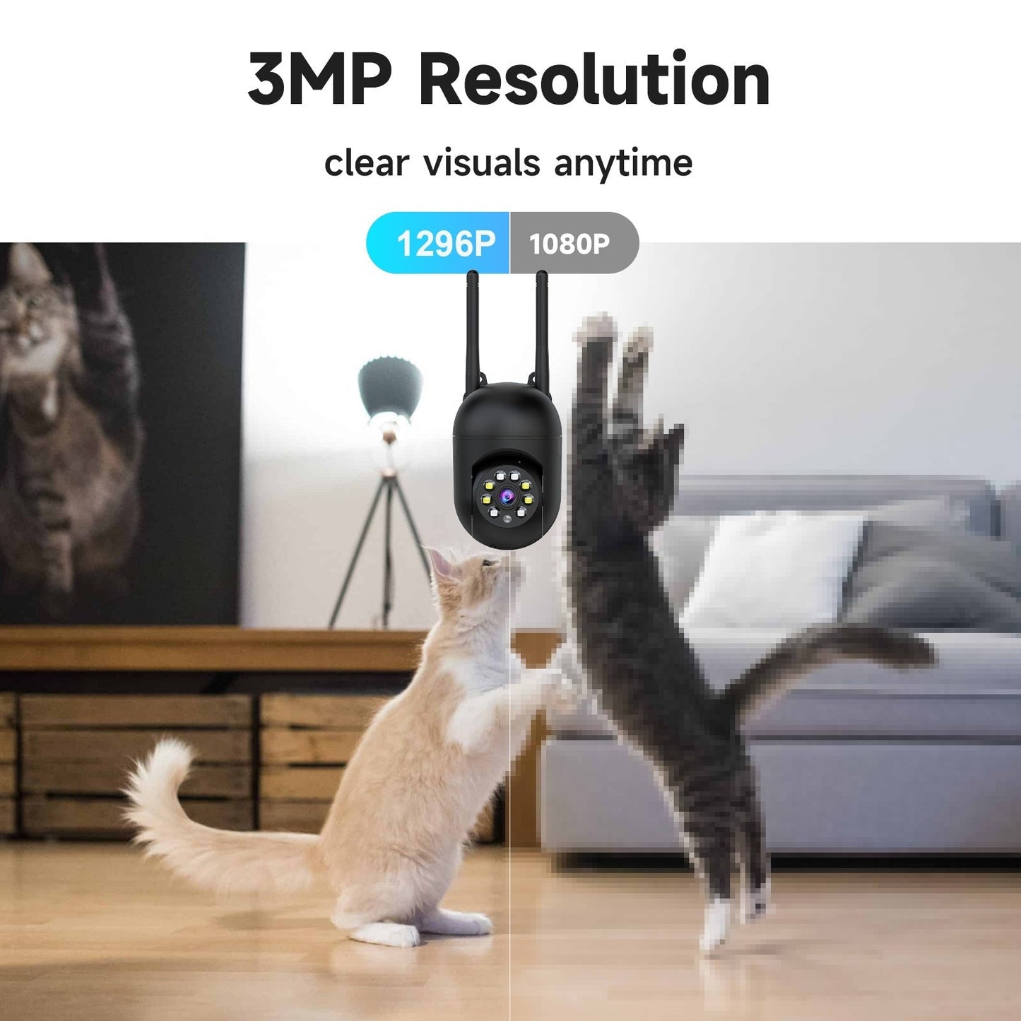 Indoor Security Camera 4 Pack 3MP Wireless – Cloud Storage, 2.4G/5G Dual-Band WiFi, AI Motion Detection, Two-Way Audio & Color Night Vision for Home Surveillance System