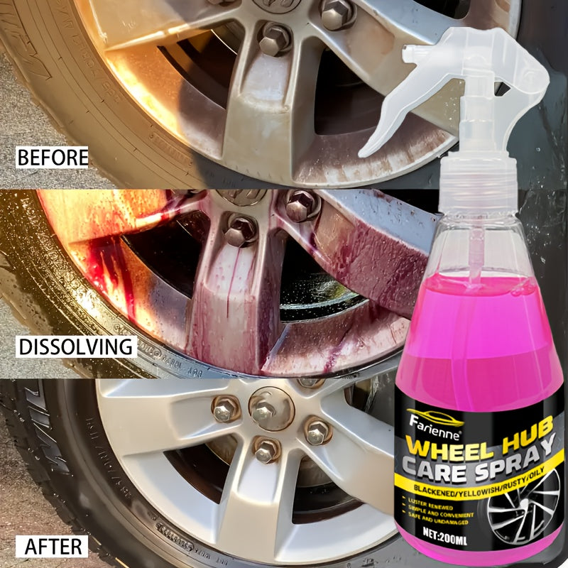 Wheel Cleaner & Iron Remover Spray 6.76oz – Brake Dust Remover, Restores Shine, Rust & Corrosion Protection, Safe for Alloy Chrome Painted Steel Wheels, Easy Trigger Spray Car Detailing