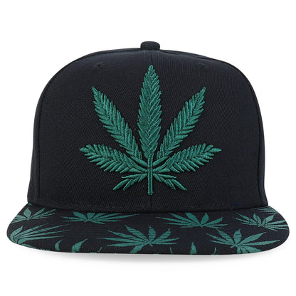 Rasta MJ Leaf 3D Embroidered Flat Bill Snapback Cap – Hip Hop Reggae Hat, Adjustable Snapback, One Size Fits Most, Unisex Streetwear Baseball Cap
