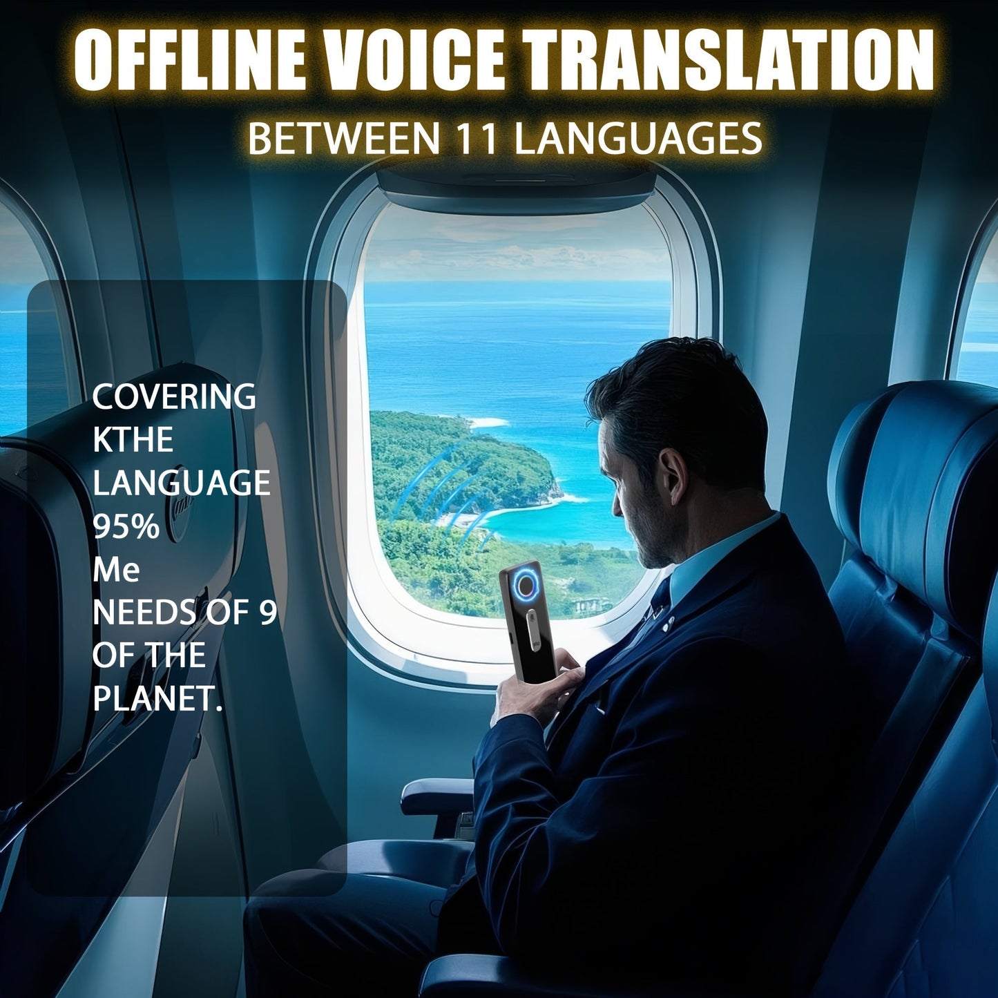 Portable Language Translator Device – Two-Way Instant Voice Translation, 136 Languages, WiFi & Offline Support, High Accuracy AI Translator for Travel, Business, Learning & International Communication