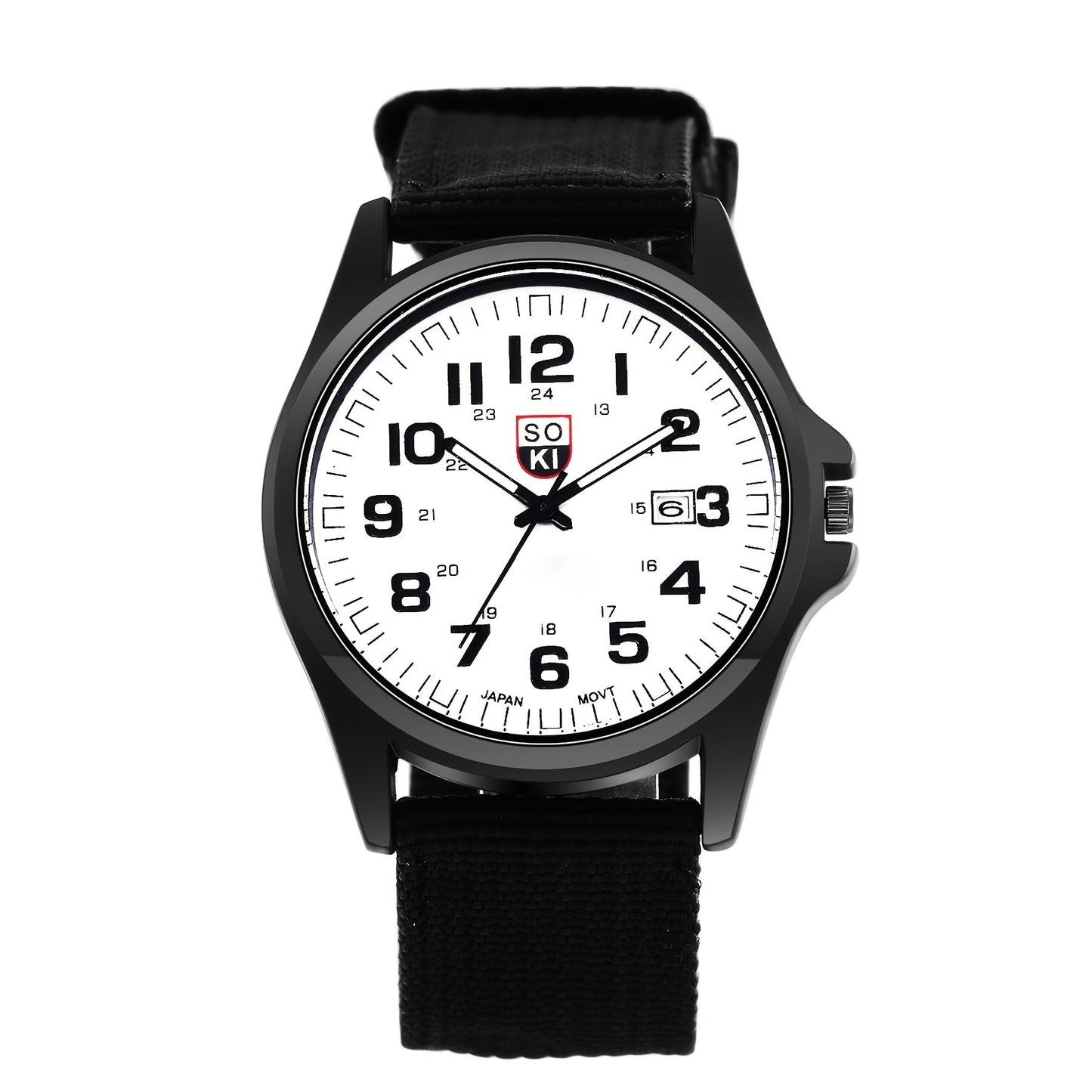 Men's Minimalist Nylon Strap Quartz Watch - Casual Analog Wristwatch with Luminous Dial, 24-Hour Calendar & Stainless Steel Case, Everyday Sport Field Watch for Men, Great Gift