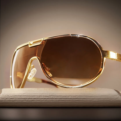 Retro Oversized Sunglasses for Men Women – Vintage Frame UV Protection Anti-Glare Lenses Metal Hinges, Includes Case, Streetwear Fashion Eyewear, 3 Colors