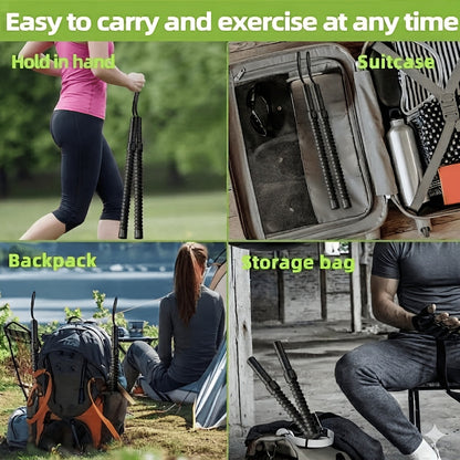 Ropeless Battle Ropes 2-Pack – Cordless Portable Weighted Workout Ropes for Home Gym HIIT Cardio Full Body Training Arms Shoulders Core Legs Exercise Equipment for Adults Beginners