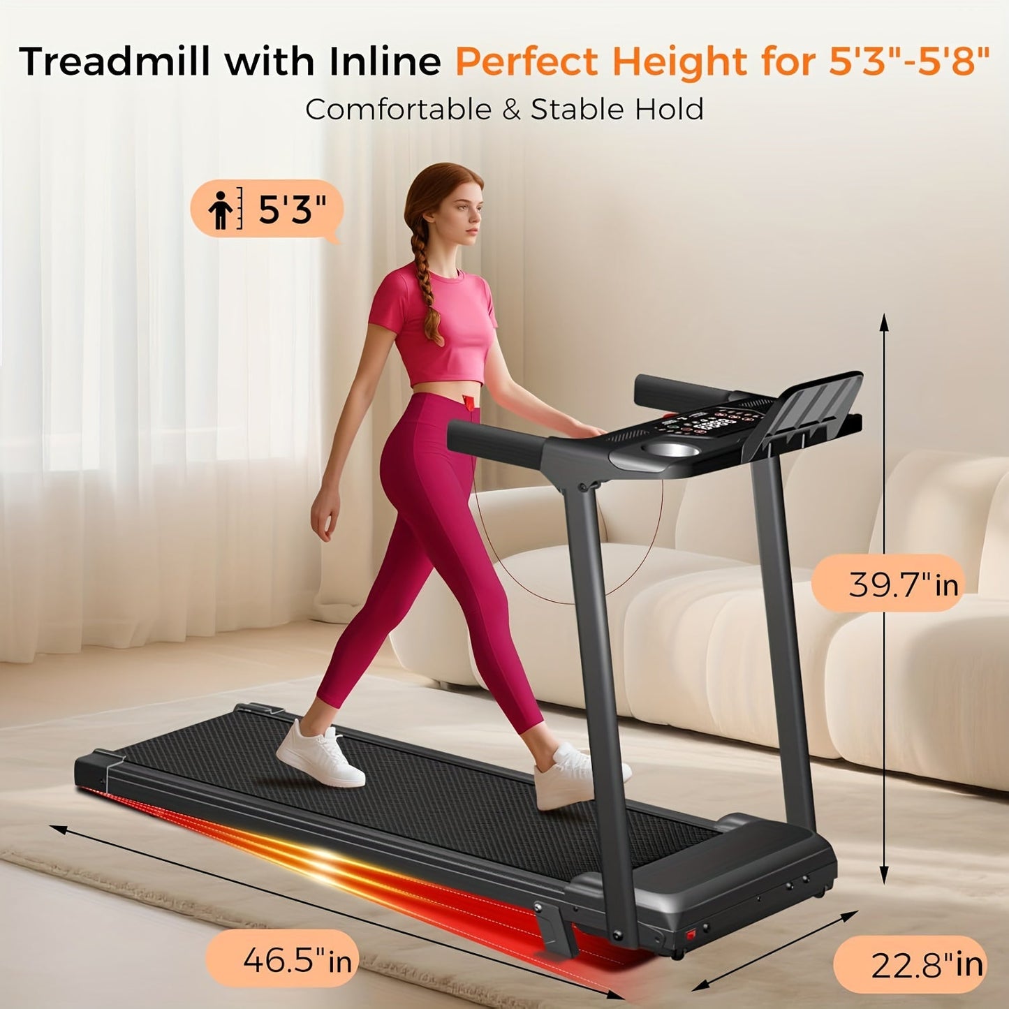 3-in-1 Foldable Treadmill with 14% Incline – Portable Home Treadmill with Handle, 300 LBS Capacity, 3.0HP Quiet Motor, Walk Jog Run Modes, Compact Walking Pad for Home Gym