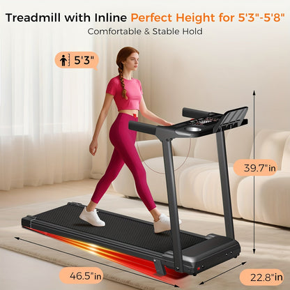 3-in-1 Foldable Treadmill with 14% Incline – Portable Home Treadmill with Handle, 300 LBS Capacity, 3.0HP Quiet Motor, Walk Jog Run Modes, Compact Walking Pad for Home Gym