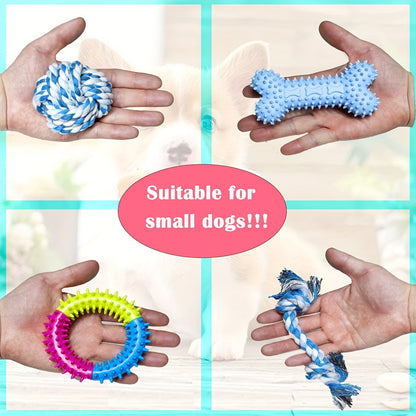 Puppy Teething Toy Variety Pack – Assorted Chew Toys, Rope Toys, Squeaky Toys & Treat Balls for Small & Medium Dogs, Perfect Christmas, Halloween & Birthday Gift for Puppies