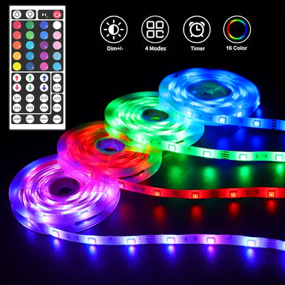 LED Strip Lights 100ft RGB Color Changing – Smart Remote Control, Stepless Dimming, Flashing & DIY Modes, Indoor TV Backlight, Bedroom, Living Room, Stairs, Party & Holiday Decor